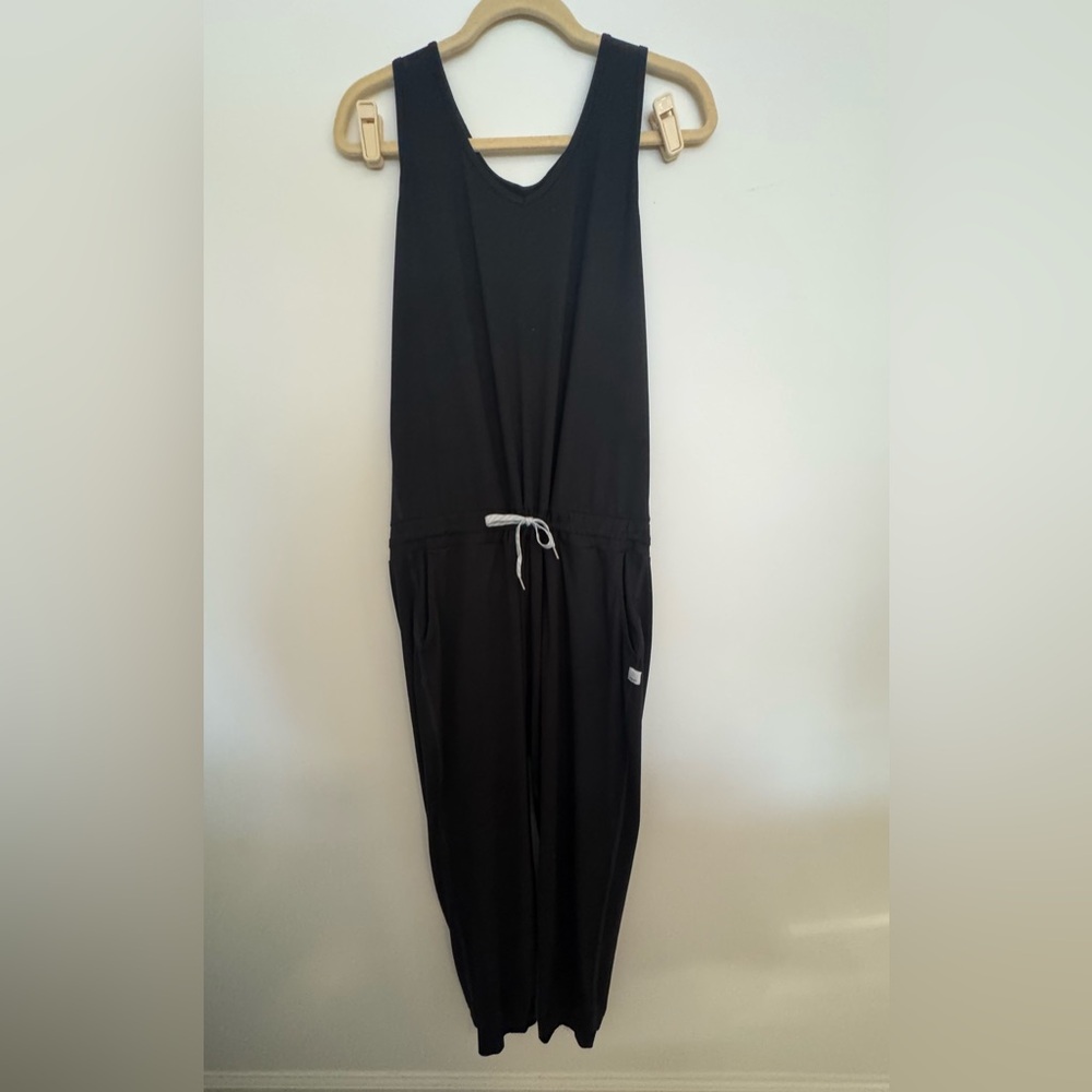 Casual Sleeveless black Jumpsuit with Drawstring Waist - Picture 2 of 6